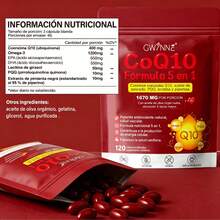 Gwynne Coq10 Cápsulas,120 Cápsulas,con Pqq,400 Mg Coq10 Y 1200 Mg Omega-3,salud Cerebral Y Cardíaca, Hígado,hueso Y Apoyo Antioxidante - 1 pieza - Ver 6
