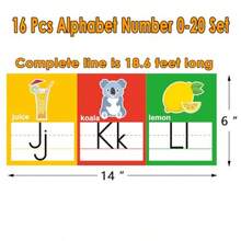 Alphabet Line Bulletin Board Set ABC Number 0-20 Wall Decorations For Pre-School Kindergarten Elementary Classroom Nursery Homeschool - 14L x 6W - 查看 3
