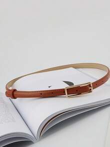 1pc Women's Vintage Small Leather Belt, Fashion Minimalist Versatile Casual Belt For Dresses, Jeans, Coats - A - View 8