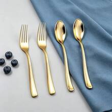 高級濾網感餐具套裝，將優雅質感融入日常用餐時刻。俐落線條勾勒出流暢輪廓，每道曲線比例完美，握感舒適防滑。亮金色調呈現柔和光澤質感，適用於各種用餐場合——無論是輕盈的早餐沙拉、精緻的下午茶甜點，還是正式晚餐，都能輕鬆駕馭。 - 彩色 - 查看 3