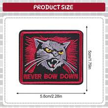 RHUAGYP 1pc "Never Bow Down" Angry Cat Motivational Slogan Embroidered Patch, Iron-On / Sew-On, Suitable For Jackets, Backpacks, Cool Animal Decor Sticker - Multicolor - View 2