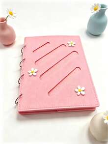 4-Page Felt Hair Accessory Storage Book, Baby Hair Clip Storage Box, Children's Jewelry Storage Book - Pink - View 2