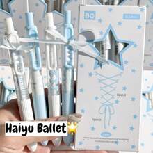Bút bi rút kiểu dáng ballet ven biển, kèm ruy băng cùng màu, ruột mực đen 0.5mm, thích hợp viết trên nhiều loại sách. - Nhiều màu - Xem 12