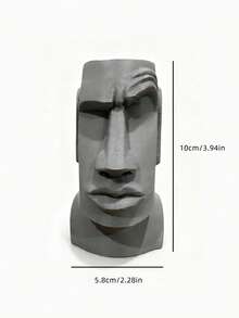 Tác phẩm tái hiện táo bạo tượng Moai! Thiết kế độc đáo với phần lông mày nhô cao, kết hợp nét quyến rũ cổ xưa với phong cách hiện đại. Lý tưởng cho lối vào, văn phòng hoặc làm quà tặng, mang đến sự thú vị cho không gian. - 1PC - Xem 3