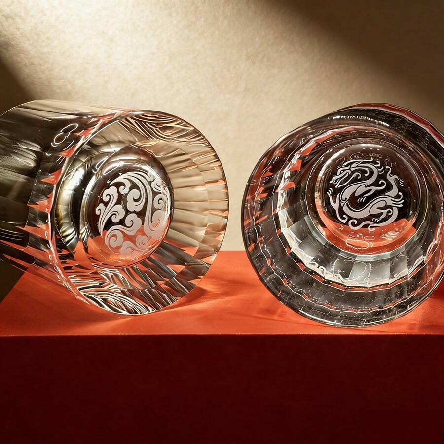 Elegante y lujoso cristal - Vidrio premium con escultura 3D interior artesanal que preserva la salud - transparente - Ver 1