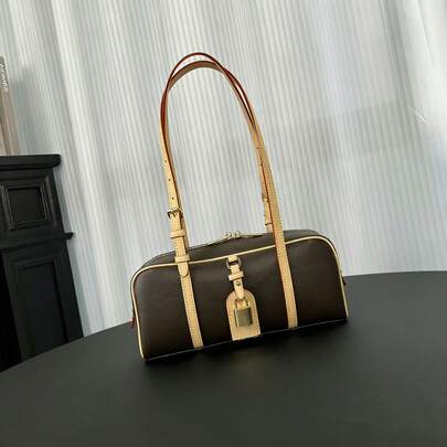 Classic Daily Commuting Bowling Bag - Brown Underarm Bag - Handheld Shoulder Bag, High-End Multi-Functional Commuting Bag - 2026 Classic New Multi-Functional And Fashionable Embossed Pattern Bag - Fashionable And Versatile