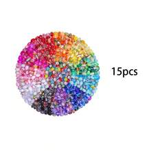 50颗欧洲大孔珠子，水钻工艺珠，适用于DIY手链和珠宝制作，也适用于魔杖、花环、钢笔、手链、项链、钥匙扣、珠宝工艺品（混色） - 彩色 - 查看 12