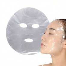 100pcs/Set Facial Mask Sheets, Transparent Plastic PE Face Mask Paper, Disposable Face Sealing Mask, Essential For Beauty Skincare - Clear - View 7