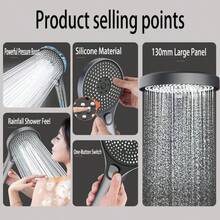 1 Vòi sen cầm tay áp lực cao 13cm, bảng điều khiển lớn, điều khiển một chạm với ba mức phun nước. Vòi sen cầm tay. Vòi sen áp lực cực cao dành cho phòng tắm gia đình. Bảng điều khiển phun nước cực lớn. Chuyển đổi một chạm giữa chế độ phun mưa, phun tia và phun hỗn hợp ba mức nước. Vòi sen cầm tay áp lực cao mạnh mẽ. Thiết bị tắm rửa gia đình. - Nhiều màu - Xem 4