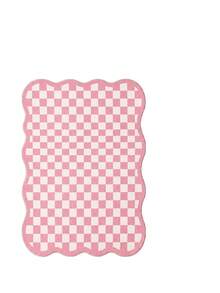1pc Luxury Fluffy Checkered Carpet, Asymmetrical Wavy Edge Bedroom Decor Rug, Korean Sweet Pink Dressing Room Carpet, Pastoral Artistic Entryway Rug, Multiple Sizes Available, Living Room Carpet, Rug, Area Rug, Small Area Rug, Mat, Home Decor, Washable Carpet - Multicolor - View 28
