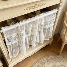 1 st vattenlöslig broderad halvgardin i nordisk inredningsstil - Vitt - Visa 4