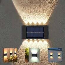 2/4/6/8 piezas Luces de pared solares de alta eficiencia, iluminación con sensor automático, luces LED rectangulares IP44 para exteriores, iluminación de paisaje para patio y pared exterior - 10 LED - Ver 4