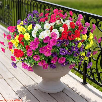 Doraeyun 1/8/12pcs Artificial Marigold Hanging Baskets, UV-Resistant, Suitable For Living Room, Bedroom, Desktop, Wall, Outdoor, Patio, Garden, Corridor, Balcony, Wedding, Bouquet, Summer, Home Decor, Vase Arrangement, Birthday Gift, Graduation Gift