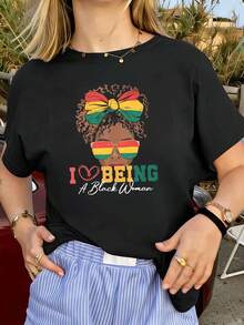 Dam-T-shirts - Svart - Visa 1