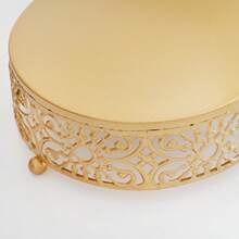 1pc Round Metal Cake Stand, Gold Tray, Suitable For Wedding, Birthday, Party Dessert Display, Also Suitable As Gift For Thanksgiving, Halloween, Christmas - Multicolor - View 7