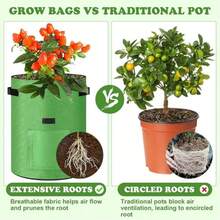 4pcs Felt Planting Bags, Breathable Fabric Planting Pots Suitable For Garden Beds And Vegetables, Gardening Supplies For Yard And Garden, Essential Gardening Necessities - Multicolor - View 6