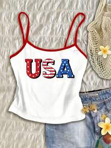 Áo tank top nữ ôm sát, in chữ nhiều màu sắc, kiểu dáng thường ngày, áo không tay mùa hè, áo tank top casual, áo vest đi nghỉ mát, trang phục thường ngày, đi làm, phong cách nghỉ lễ, thiết kế mùa hè mới. - trắng - Xem 1