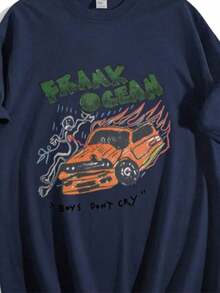 Frank O - Ocean Blonde T-Shirt, Men's And Women's Accessories, Pure Cotton, Crazy Frank Boys Don't Cry T-Shirt, Plus Size Clothing, Loose And Comfortable, 2026 Halftime Show T-Shirt - 黑色 - 查看 1
