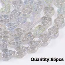 Approx. 65pcs Colorful Maple Leaf Shaped Glass Beads, DIY Jewelry Making Supplies, Spacer Beads - Maple Leaf Beads - View 12