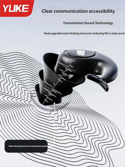 Yuke 1Set Waterproof Silicone Ear Plugs And Nose Clip Set, Reusable Corded Earplugs For Adult Swimming, Beach Accessories Pool Supplies Ear Protection For Water Sport Concert