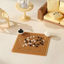 Mini Gomoku/Checkers Set, Realistic Gomoku/Checkers Model, Decorative Ornament, Pretend Play Toy, DIY Decor Accessory, Miniature Chess Piece Model - Multicolor - View 6