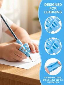5pcs Ergonomic Pencil Grips, Suitable For Students Writing, Silicone Material Writing Aid For Preschool Children, Correct Finger Posture, Reduce Hand Fatigue, Multi-Color Options - Two-finger Pen Grip - View 5