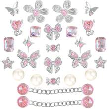 26pcs Girly Crystal Bow Decorative Buttons For DIY Sandals - Silver - View 11