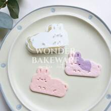 Cartoon Animals Cookie Cutter Animal Cute Cat Rabbit Bear Biscuit Stamp Embossing Tools Cake Decoration Biscuit Mold - White - View 5