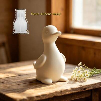 1pc DIY Clay Mold, Duck Figurine Mold Suitable For Making Resin, Gypsum, Candle, Aromatherapy Products, Home Decor Animal Ornaments, Silicone Mold