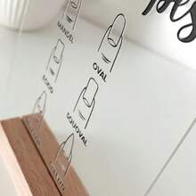 Perfect Acrylic Transparent Nail Display Board, Nail Shape Chart Acrylic Sign With Wooden Base, Nail Salon Display Board For Manicure, Nail Shape Guide (Mandarin, Oval, Egg, Square, Ballerina, Stiletto), Nail Art Salon Decor Sign - View 8