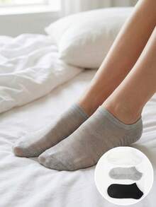 DAZY 10 đôi tất ngắn cho nữ, nhiều màu sắc thời trang thường ngày, tất mỏng cổ thấp cho mắt cá chân mùa hè - Nhiều màu - Xem 10