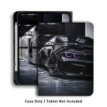 1个带笔槽的翻盖式平板电脑保护套，兼容三星A9/A9+/S9/S9FE/A11/A11+/S11/S10 FE/S10 FE+/S10 Lite，黑色跑车图案，也兼容iPad A16 2025、Air 11/13、M3 2025、Mini 7 A17、Pro 2024、Air 11/13、M2 2024、Pro 11/13、M4 2024、Pro 12.9、7/8/9代、10.2、10代、10.9、Air 4/5/6/7/8、10.9、Pro 11、4/5/6代、Mini 6、SE 11、荣耀、Matepad SE 11。 - 彩色 - 查看 3