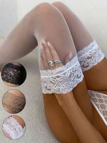 1 Pair Women's Sexy Silicone Anti-Snag Ultra-Thin Thigh High Stockings, High Elasticity Anti-Scratch Thigh Socks, Suitable For Daily Wear, Home, Outdoor, Commuting And Nightclub Style, Ultra-Thin Pantyhose, Y2K Style, Comfortable Socks - Nhiều màu - Xem 2