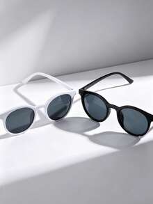 2 Pairs Fashionable Versatile Daily Wear Glasses, Suitable For Any Season - Multicolor - View 4