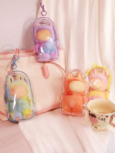 1pc Transparent Display Bag, Suitable For Dolls, 1pc, Square Blind Box Hanging Bag, With Waterproof And Dustproof Multifunctional Features, Very Suitable For Storing Dolls And Small Accessories, Very Suitable For Carrying Dolls, Suitable As Birthday, Christmas, Party Gifts