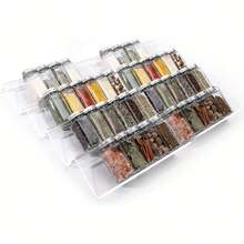 Expandable Acrylic Spice Drawer Organizer – Adjustable 4/6/8-Piece Tray For Kitchen Drawer & Countertop, Tilted Clear Spice Rack (Jars Not Included) - Multicolor - View 2