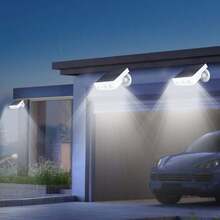 1/2pcs White Shell Solar Powered Outdoor Light With Motion Sensor, Simulated Surveillance Courtyard Wall Lamp With Light Sensor, Detachable Adjustable Height Outdoor Path Light With Remote Control, 3 Lighting Modes, Minimalist Stylish Floodlight With 270 Degree Illumination - Solar Energy-saving Lamps - View 5