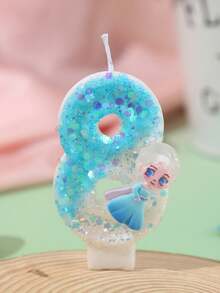 Série de bougies d'anniversaire, faveurs de fête, bougies décoratives pour gâteau d'anniversaire, bougies de célébration d'anniversaire, décorations faites à la main - Glace et neige - Voir 10