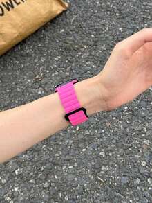 1件通用矽膠磁吸錶帶，相容 42mm、38mm、40mm、41mm、44mm、45mm、46mm、49mm，時尚智慧手錶替換錶帶，適用於 Ultra2、Ultra SE2、SE 11、10、9、8、7、6、5、4、3、2、1 系列，可作為學生返校禮物 - 彩色 - 查看 2