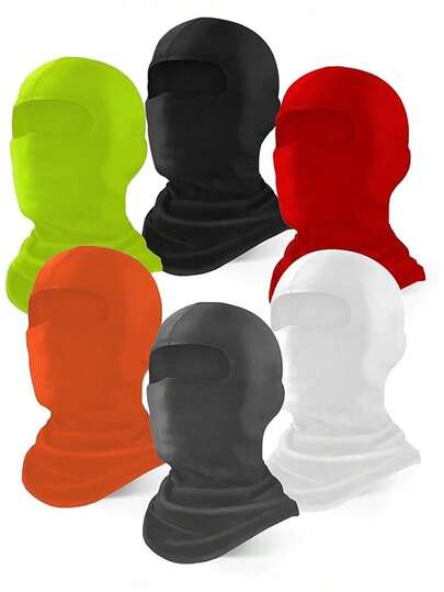 1件装男女通用纯色拉法帽面罩臂套，适合户外旅行、骑行、徒步、钓鱼等各种季节活动。