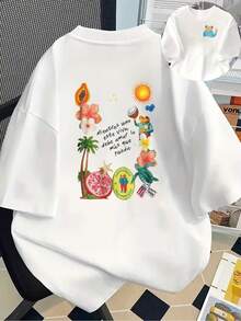 波多黎各Bunny 'DtMF'趣味青蛙獨特印花，100%棉女式寬鬆T卹，summer clothes，plus size夏季上衣，K-Pop戰士系列，純棉上衣，女裝服飾，女式夏裝，針織服飾，派對裝束，大碼女裝，大碼女式圓領寬鬆上衣，閨蜜裝，度假服飾，休閒運動裝，優雅上衣，女士運動裝,頂部女裝，促銷女裝，男女同款，青少年裝、基本款T卹，夏季女裝，柔軟舒適，夏季、冬季、春季、節日、開齋節、國王日、母親節、聚會、海灘、婚禮、畢業典禮、健身房、優雅、休閒、假期、運動、奢華、正式、 y2k、鄉村、商務、亮片、褶邊、波點、流蘇、花卉、圖形、豹紋 - 白色 - 查看 1