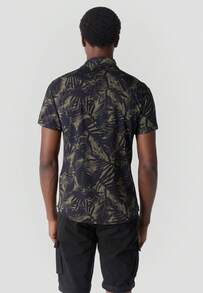 Koroshi Camisa manga corta casual estampada hombre KAKI / KHAKI S/M/L/XL/XXL/3XL estilo tropical con comodidad absoluta. Confeccionada en viscosa, ofrece una caída suave y transpirable - Caqui - Ver 8