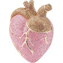 Heart Shaped Diamond Evening Bags Women  Gorgeous Metallic Rhinestone Purses Ladies Unique Handbags Wedding Party Women Red Heart Shaped Crystals Evening Bag Wedding Party Diamond Clutch Purse Luxury Rhinestone Handbag Pink Wallet Bags - 粉色 - 查看 4