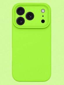 Ốp lưng điện thoại silicon lỏng chất lượng cao, dành cho iPhone 17 Pro Max, 17 Pro, 17 Air, 17, 16, 15, 14, 13, 12, 11 Pro Max Plus, cảm giác mềm mại, thân thiện với da, chống sốc và bảo vệ điện thoại. - huỳnh quang màu xanh lá cây - Xem 2
