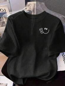 MPLSL|Camiseta de punto ajustada de manga corta informal para mujer - Negro - Ver 1