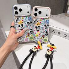 This Disney Mickey Mouse Lanyard Phone Case Is Fully Covered In TPU Material, Features Strong Magnetic Closure, Is Shockproof And Lightweight, And Is Compatible With IPhone17/16/11/13/15/15 Plus/15 Pro/15 Pro Max/12/14 Pro Max/11 Pro Max/12 Pro/12 Pro Max/13. This Phone Case Is A Popular Birthday Gift Or Business Gift Choice; It Is Durable, Stain- And Fingerprint Resistant, And Suitable For Both Men And Women. The Set Also Includes A Mickey Mouse Phone Case And A Mickey Mouse Plush Bracelet, Making It A Perfect Gift For Friends And Family. This Stylish Phone Case Is Fun, Lightweight, And Durable. IPhone17 Pro Max Phone Case, Minnie Mouse Phone Case. - Trong sáng - Xem 3