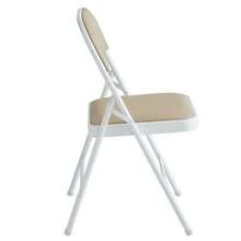 Set Of 4 Folding Chairs, Faux Leather Foldable Chairs With Metal Frame And Padded Seat, Easy To Fold And Store For Home, Office, Dining And Reception - Green - View 4