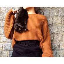 Women's Knitted Sweater - Camel - View 1
