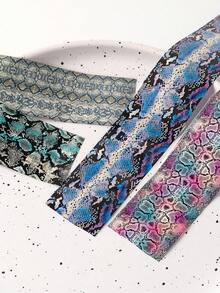 彩色蛇皮纹美甲贴纸，无粘性美甲箔贴纸，美甲装饰贴纸，美甲用品 - 彩色 - 查看 5