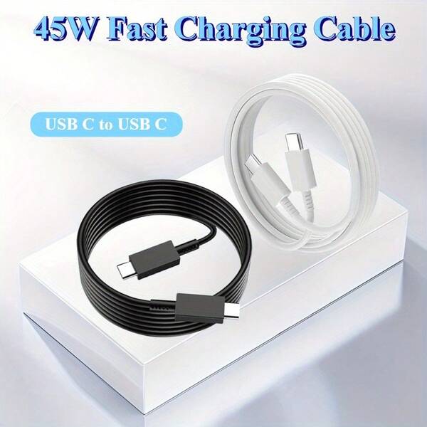 适用于 Galaxy 系列的 45W 超快充电线，5A 双 USB Type-C 数据线